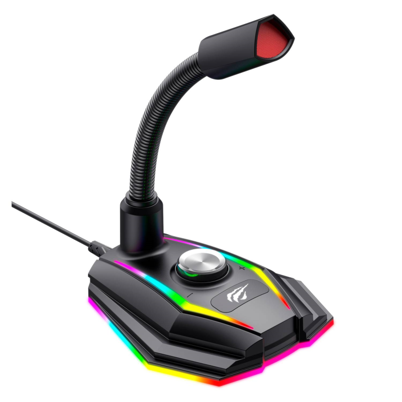 MICROPHONE GAMER FILAIRE HAVIT GK56 RGB - NOIR