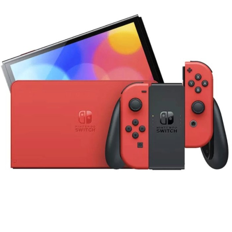 CONSOLE DE JEUX NINTENDO SWITCH OLED - ROUGE &...