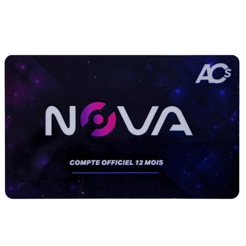 CARTE ABONNEMENT NOVA 1AN